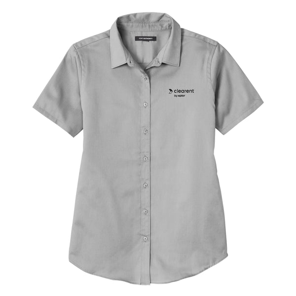 Clearent: Ladies Short Sleeve SuperPro React Twill Shirt