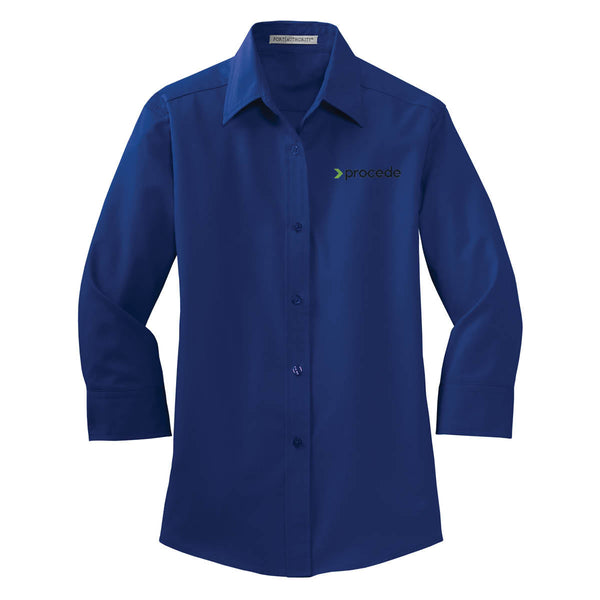 Procede: Ladies 3/4 Sleeve Easy Care Shirt